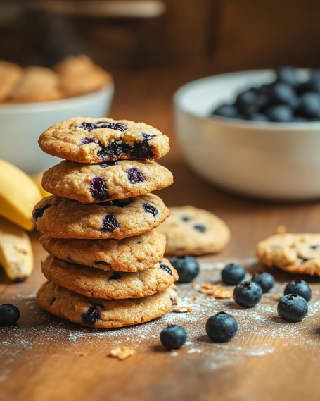 Banana Blueberry Breakfast Cookies