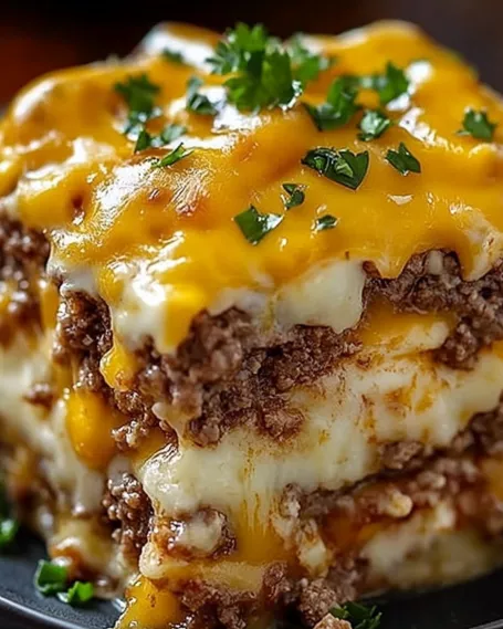 Cheesy Meatloaf Casserole is a family favorite dish.