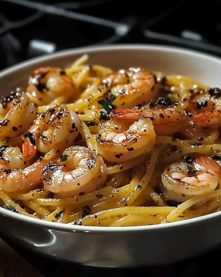 Garlic Shrimp Pasta is a quick and tasty meal.