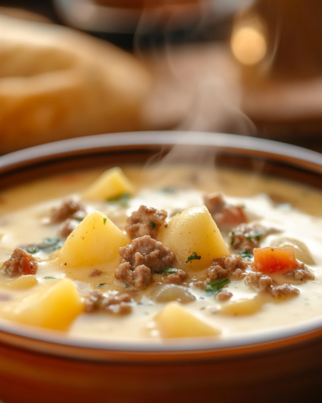 Cheesy Hamburger Potato Soup – Comfort Food Recipe