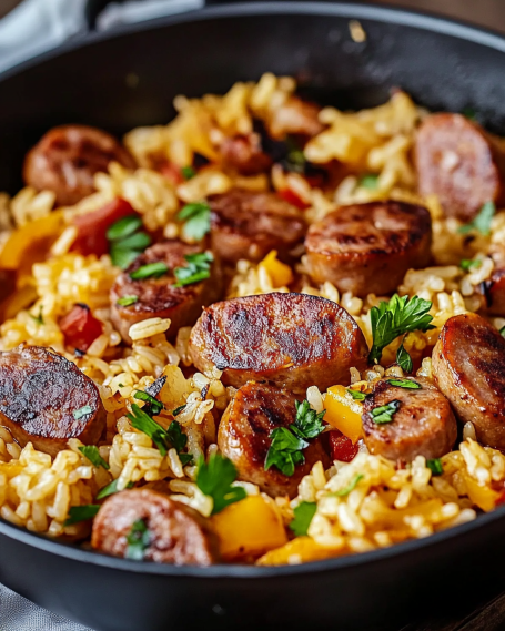 The Heartwarming Comfort of a Sausage and Rice Skillet