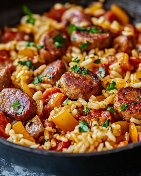 lailaserv_simple_photo_of_SAUSAGE_AND_RICE_SKILLET_taken_with_a_b3faaaeb-f4f0-4772-b9c9-c9236242cc96