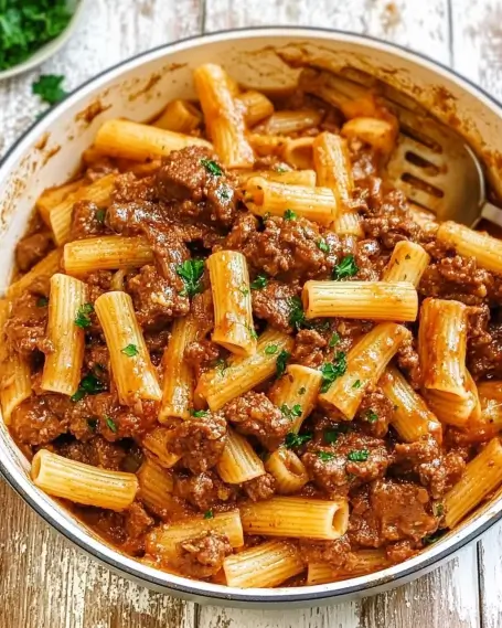 Beefy Pasta Delight is a must-try for dinner!