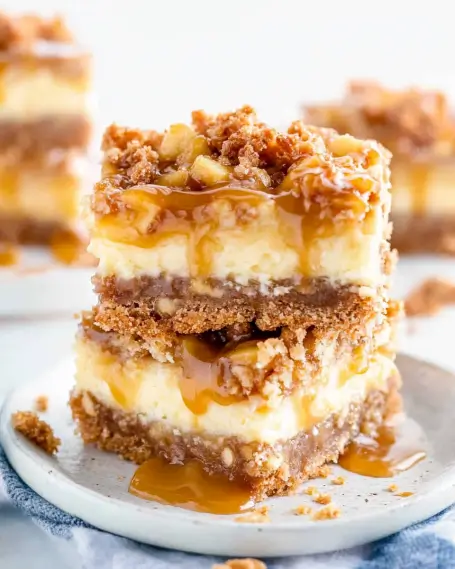 Caramel Apple Cheesecake Bars are a must-try dessert!
