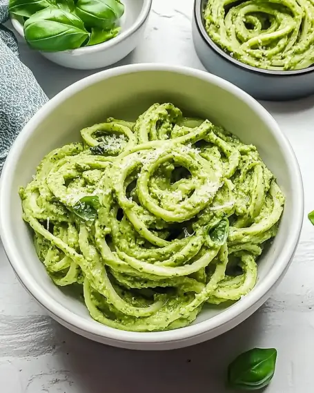 Creamy Avocado Pesto Zucchini Noodles Recipe is delicious!