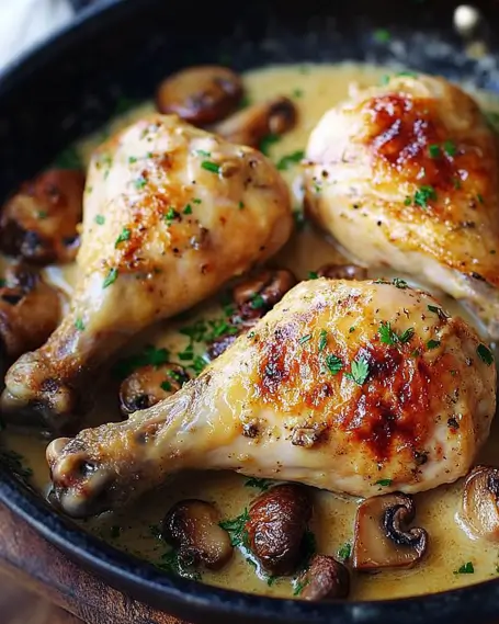 Creamy Mushroom Chicken Thighs are a must-try dish!