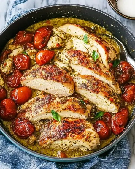 Creamy Pesto Chicken Recipe is a must-try dinner!
