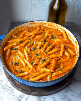 Creamy Roasted Red Pepper Pasta Sauce is simply delicious!