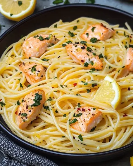 Lemon Butter Salmon Pasta Recipe is a must-try dish!