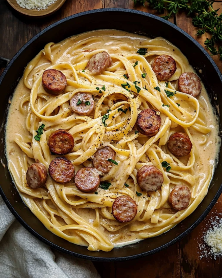Smoky Cajun Sausage Alfredo Recipe is a must-try!