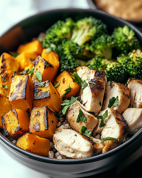 Sweet Potato Chicken Bowls are a nutritious meal option.
