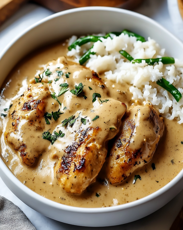 Creamy Garlic Chicken Recipe for a Delicious Dinner.