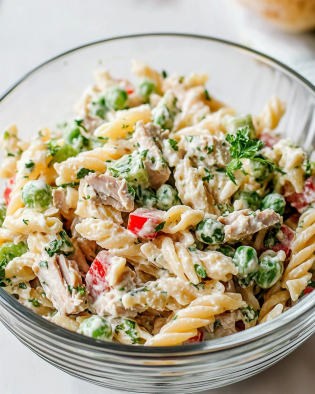 Healthy Creamy Tuna Pasta Salad is a nutritious delight.