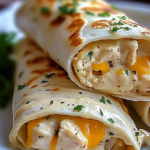 Cheesy Garlic Chicken Wraps