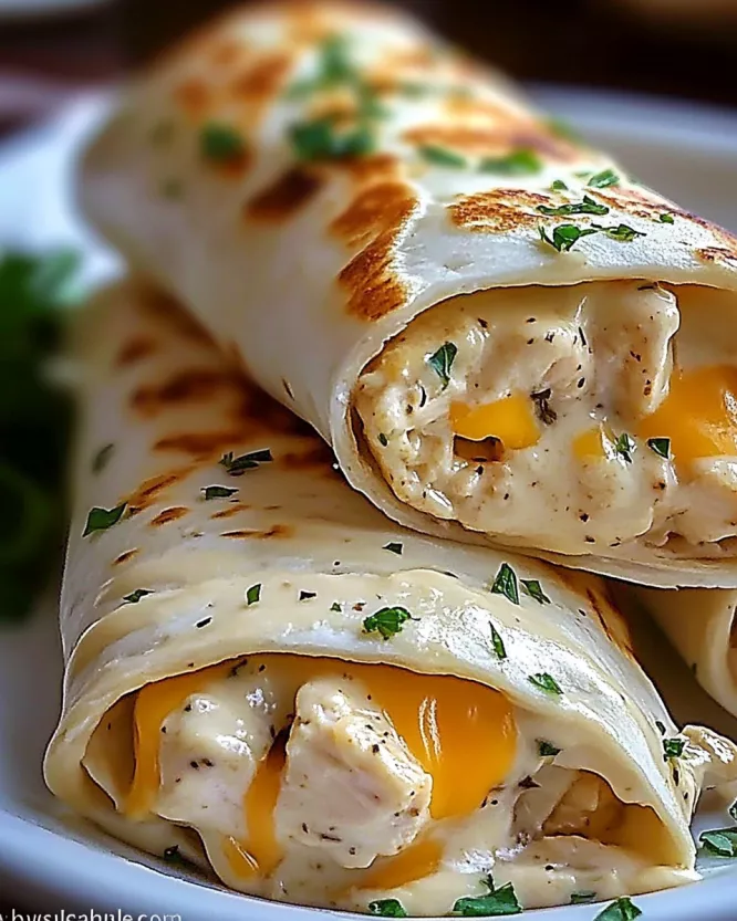 Cheesy Garlic Chicken Wraps: Delight in Every Bite!