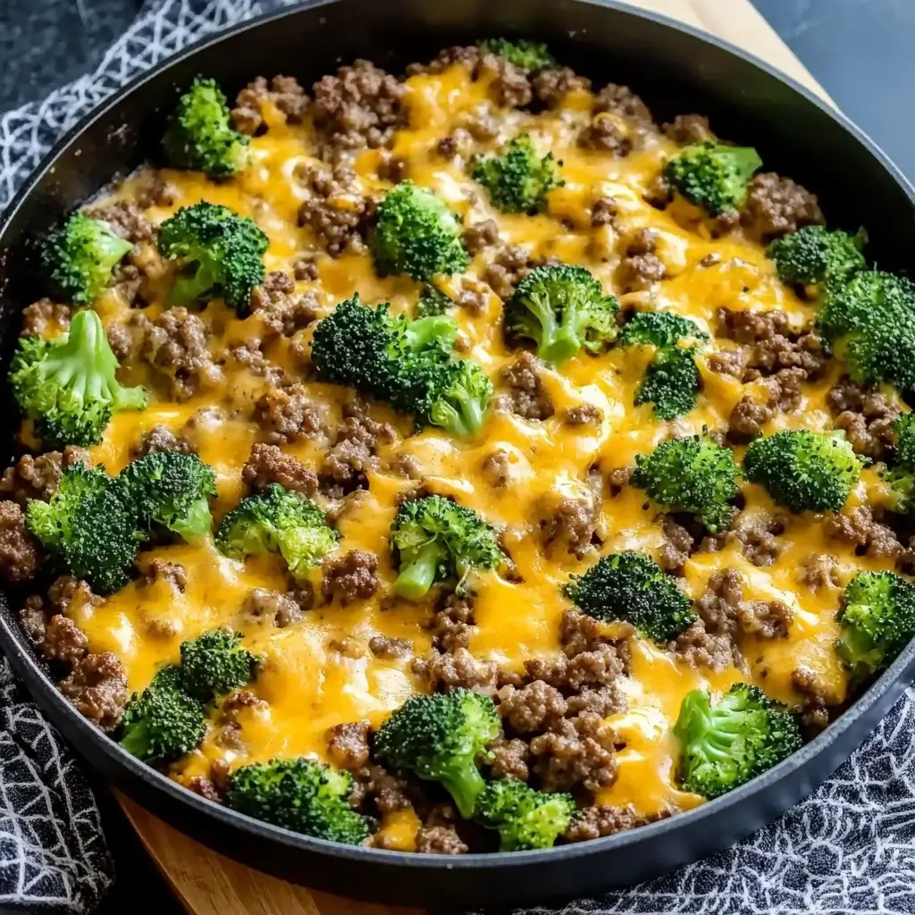 Cheesy Hamburger Broccoli Skillet: A Quick Dinner Delight!