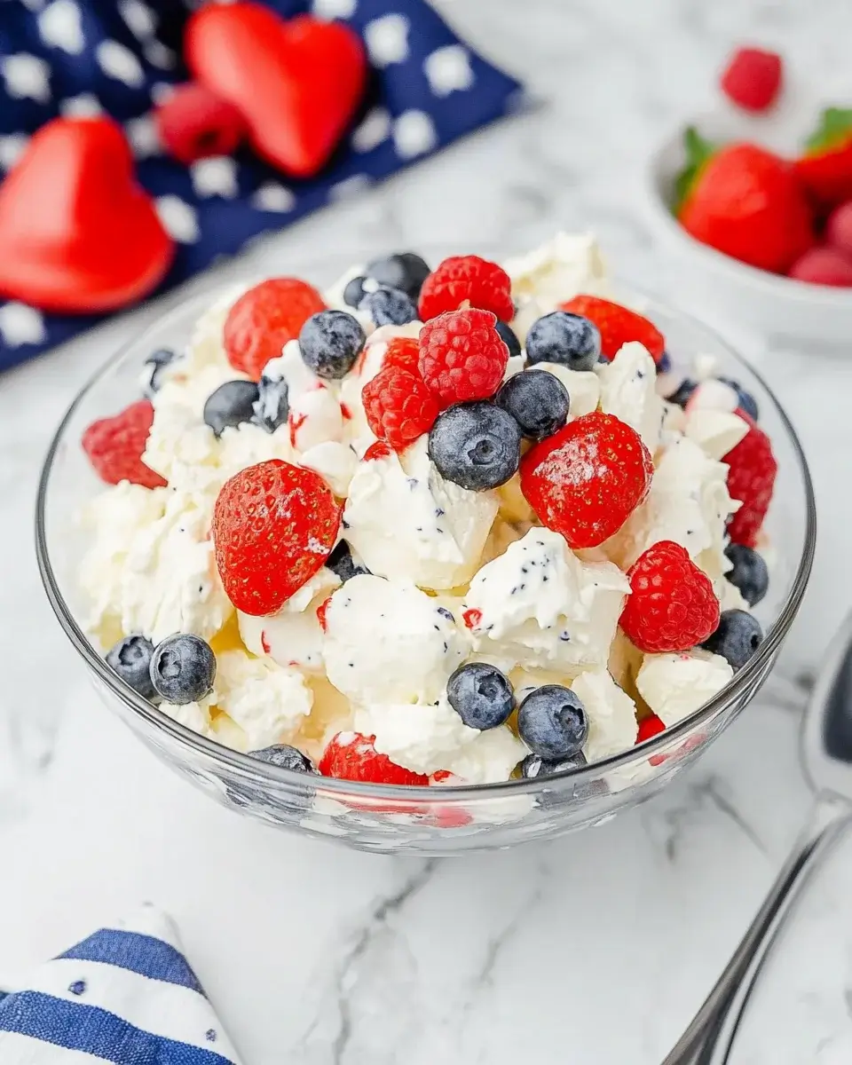 Red, White, and Blue Cheesecake Salad: A Festive Delight!