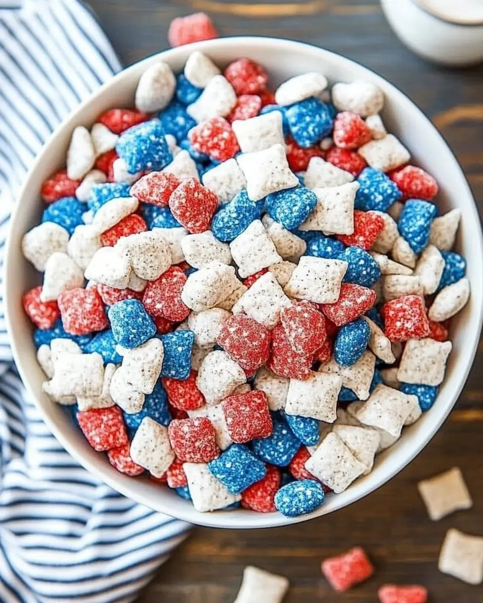 Red, White, and Blue Muddy Buddies Recipe for Celebration!