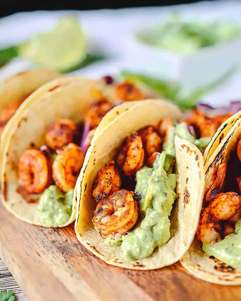 Spicy Shrimp Tacos with Avocado Crema: A Flavorful Delight!