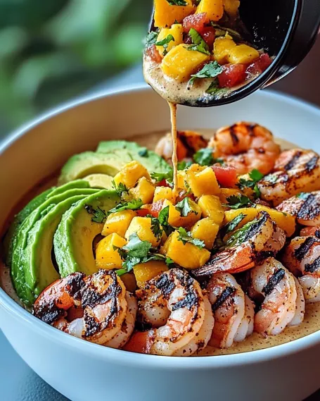 Shrimp Avocado Bowls with Mango Salsa