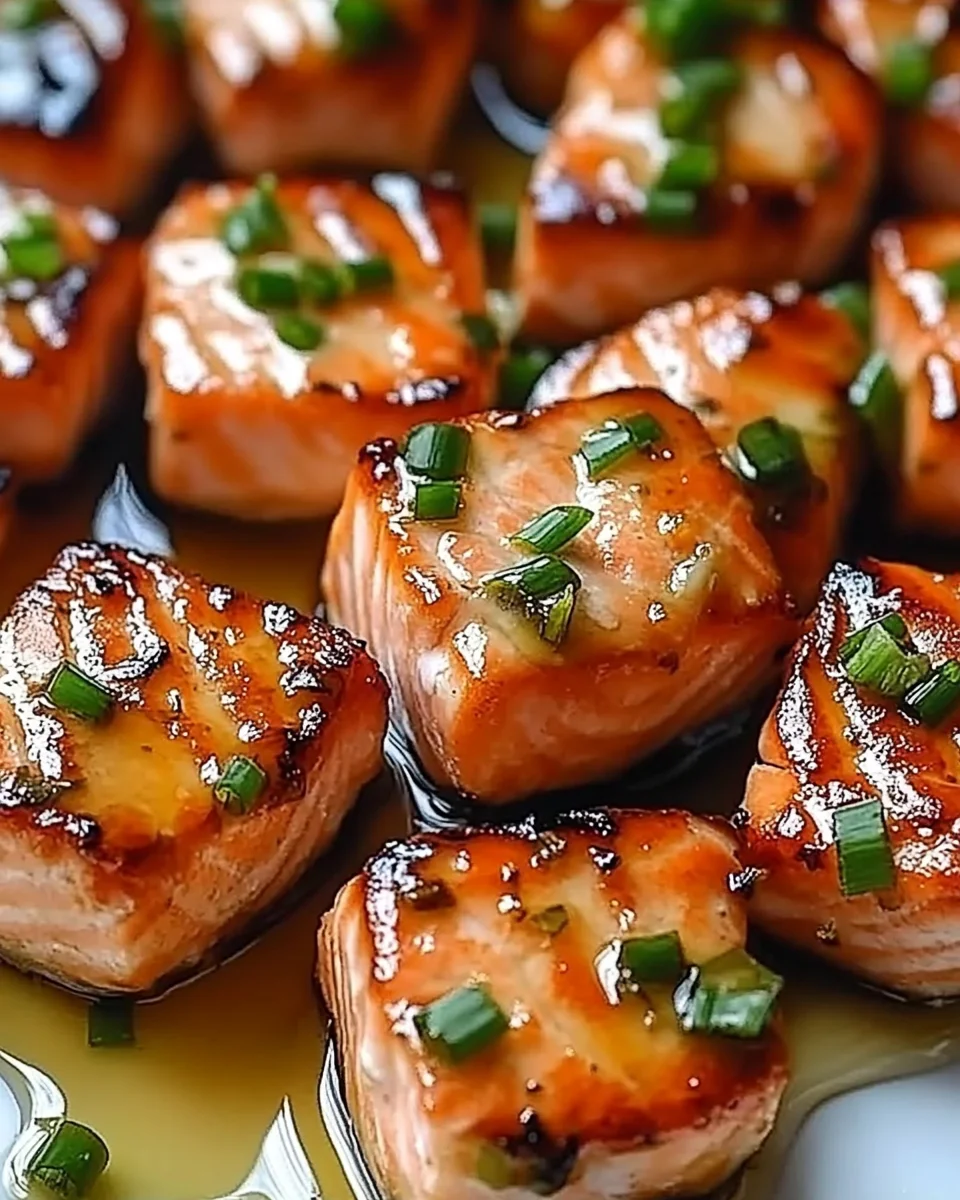 Honey Butter Garlic Glazed Salmon Bites that Delight Your Tastebuds