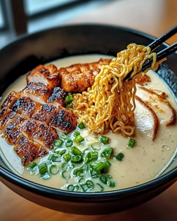 Fiery Chicken Ramen with Creamy Garlic Sauce Recipe Awaits!