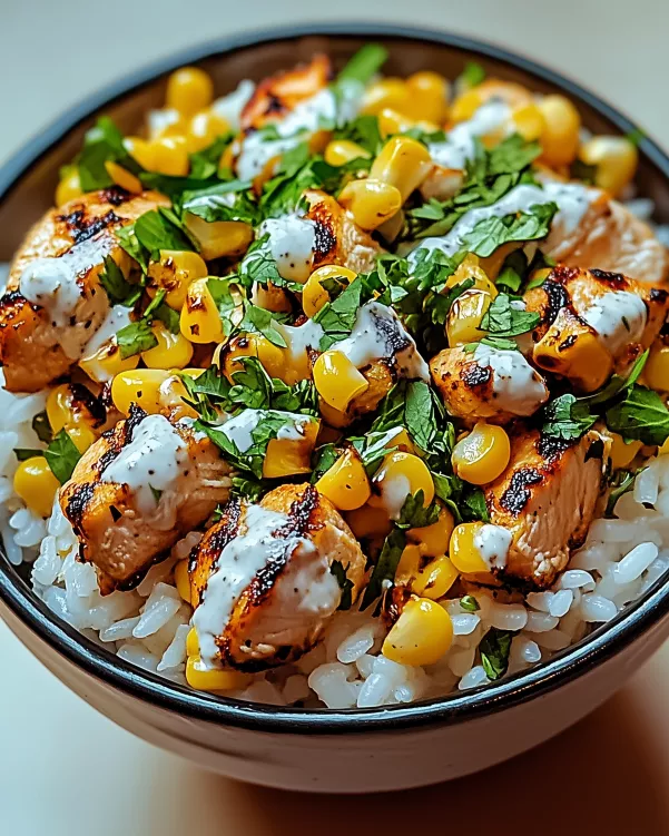 Flavor-Packed Street Corn Chicken Rice Bowl that Delights!