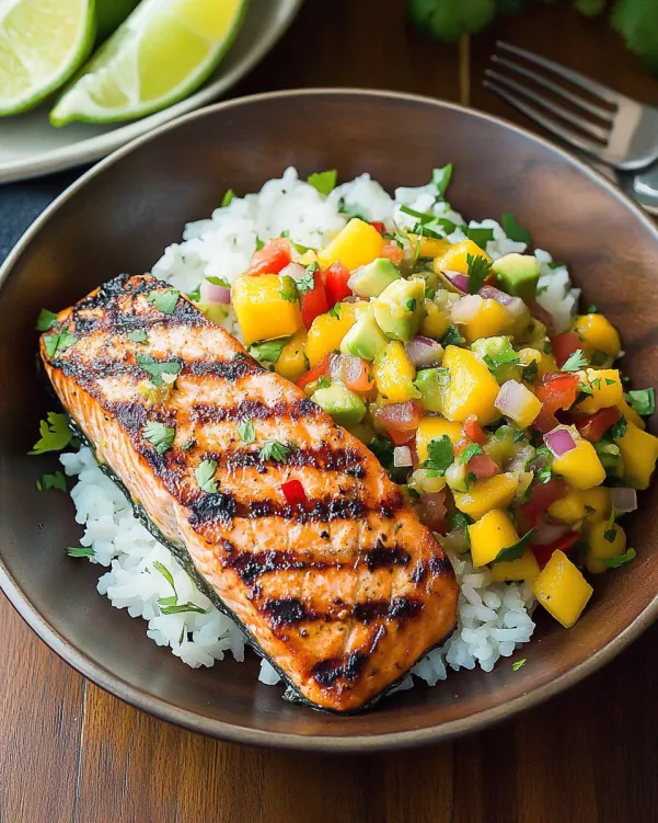 Grilled Lime Salmon with Avocado Mango Salsa Recipe Awaits!