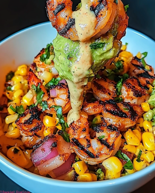 Grilled Shrimp Bowl with Avocado Salsa is delicious!