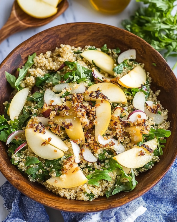 Honey Mustard Quinoa Apple Salad with Crispy Shallots: A Refreshing Delight!