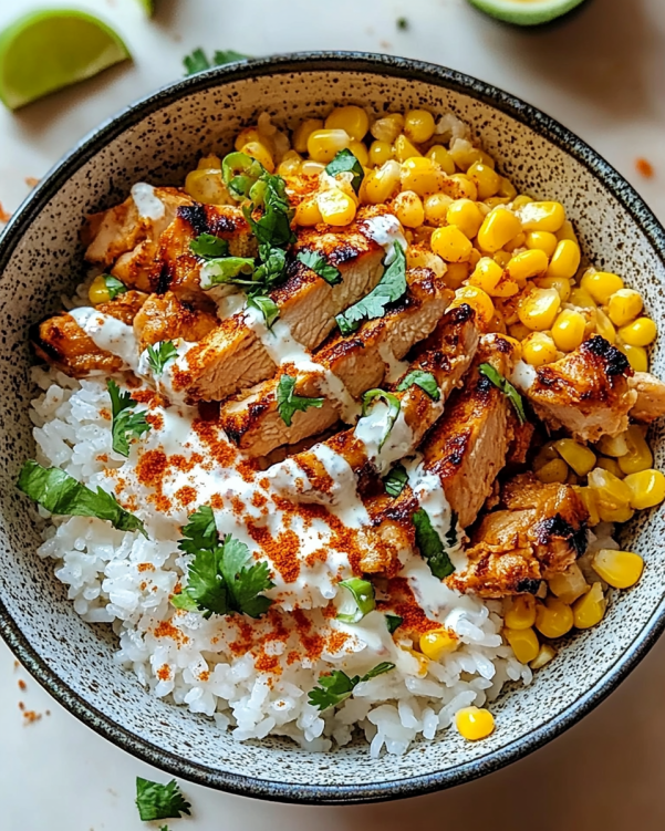Street Corn Chicken Rice Bowl: A Flavorful Delight!