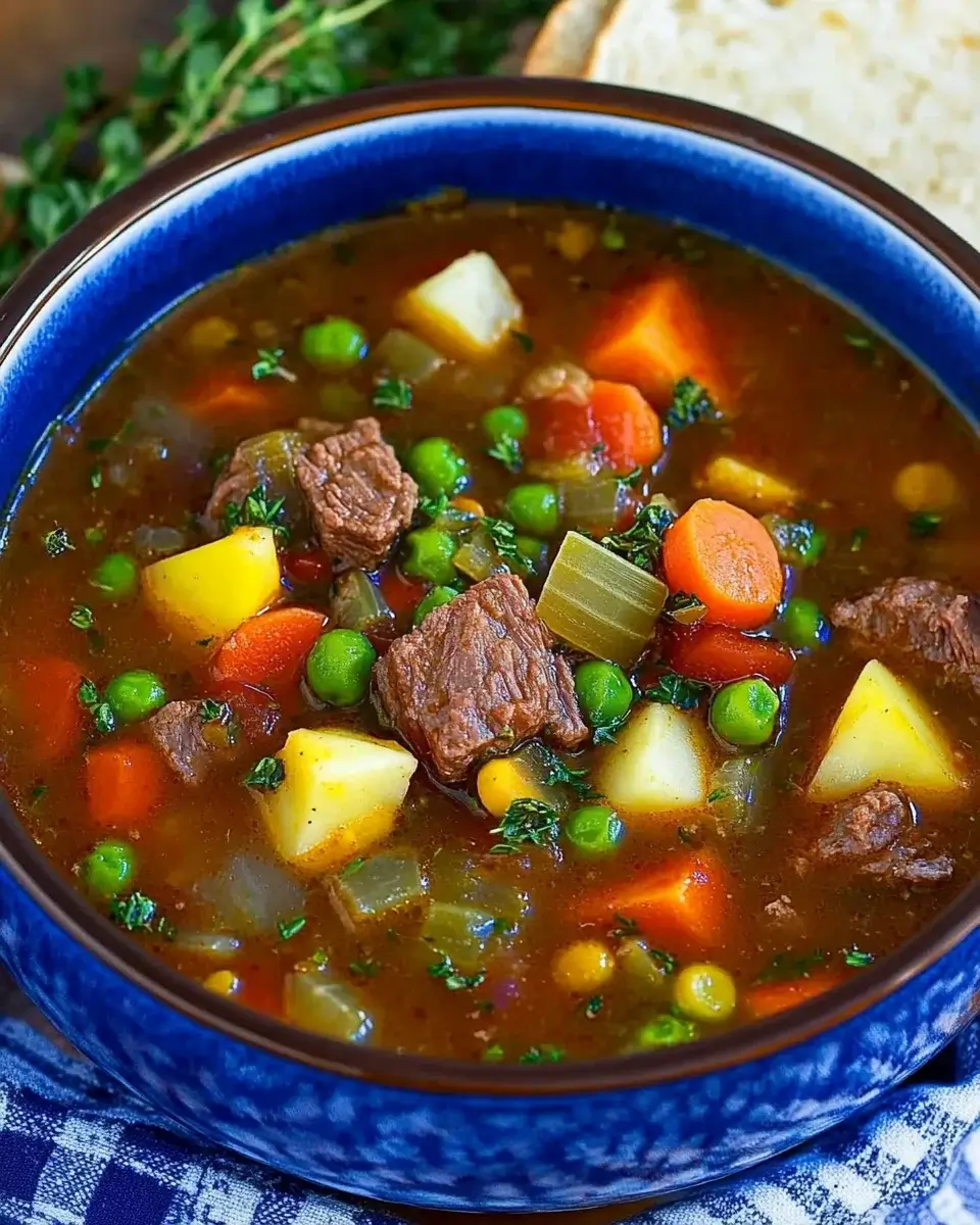 Hearty Vegetable Beef Soup is a perfect meal idea!