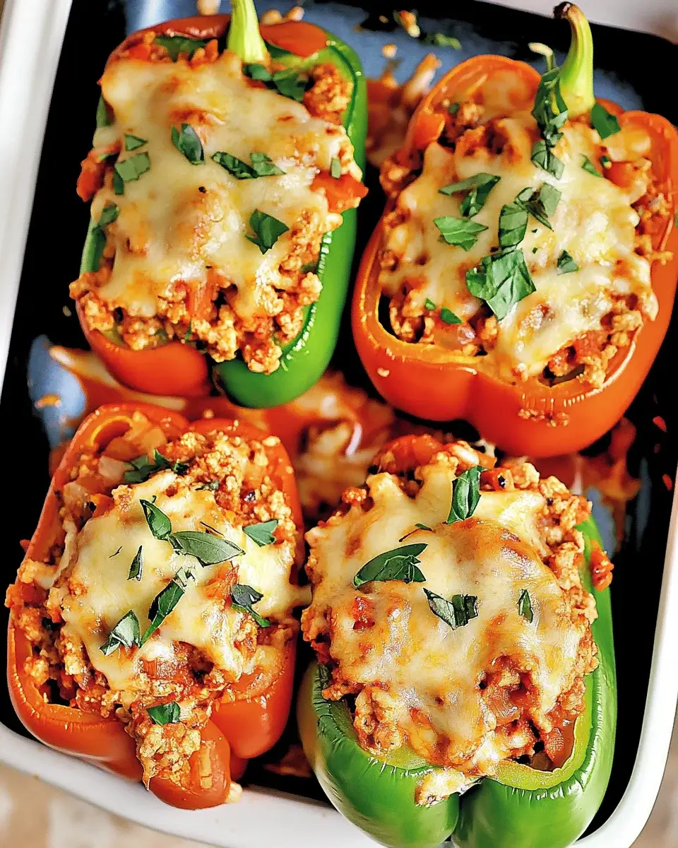 Stuffed Bell Peppers with Ground Turkey made easy!