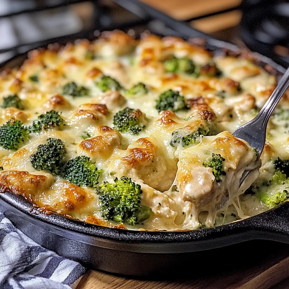 Keto Chicken Alfredo Broccoli Bake