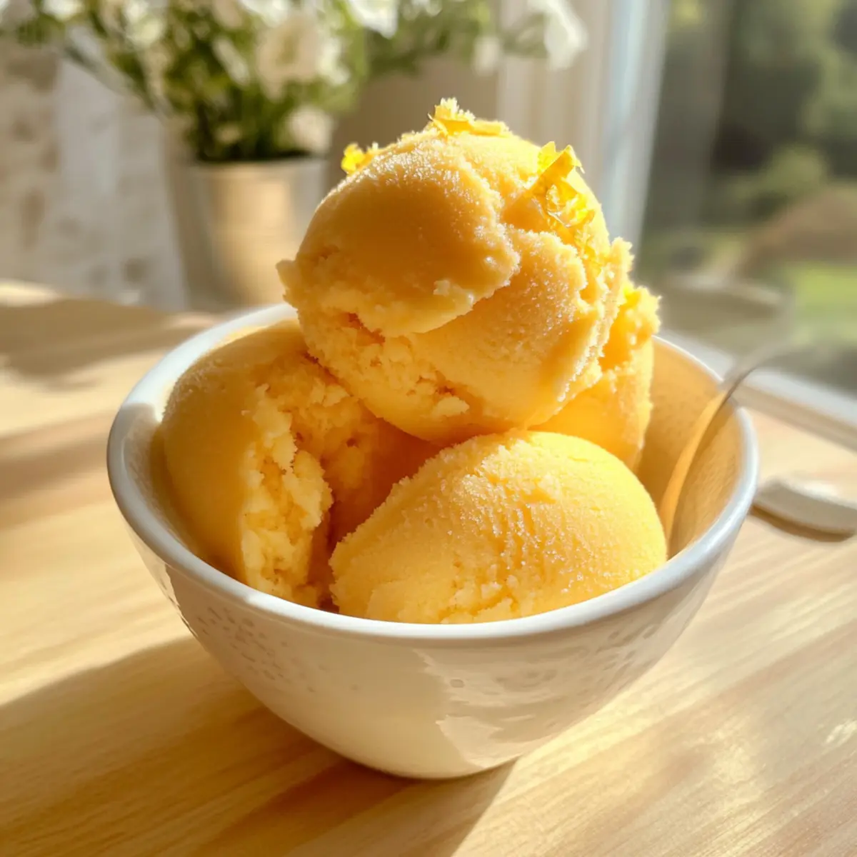 Three Ingredient Peach Sorbet