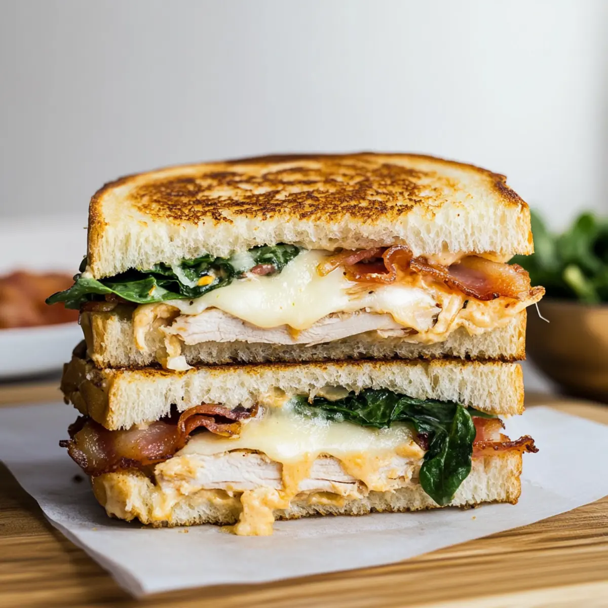 Melt-in-Your-Mouth Turkey Melt with Cheddar, Spinach, and Bacon