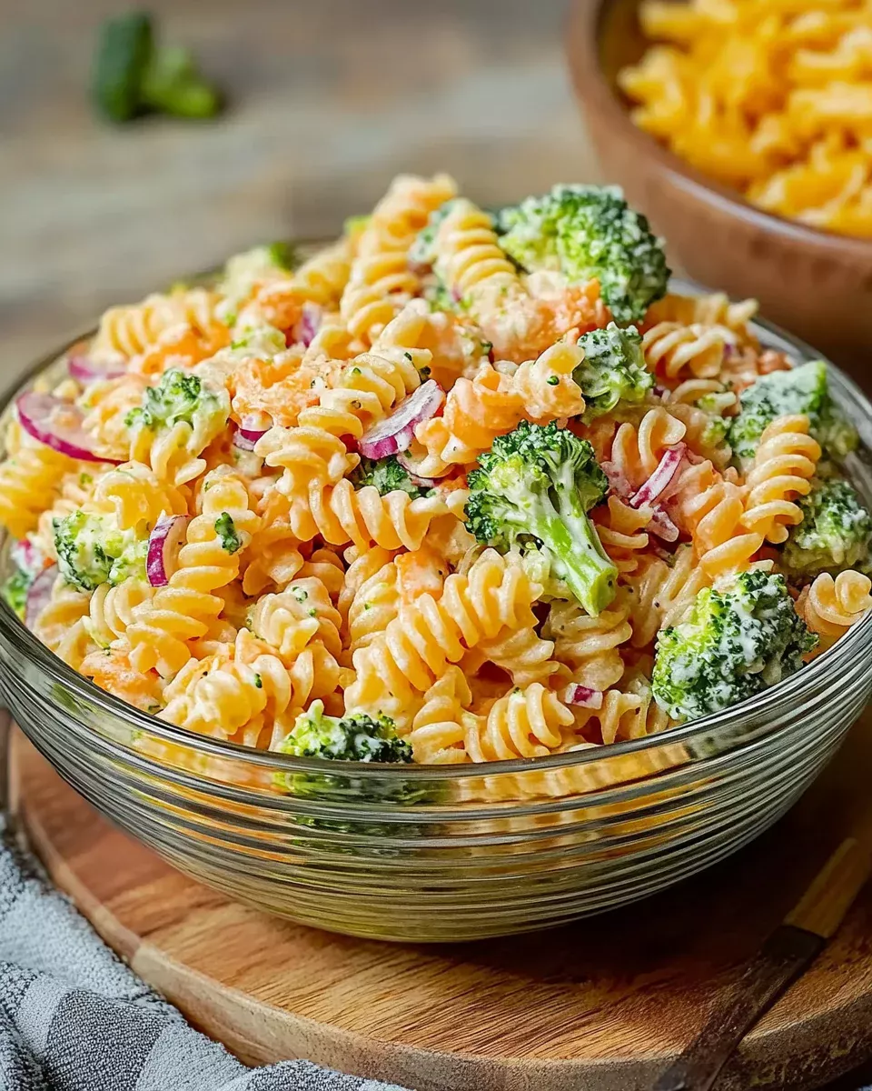 Broccoli Cheddar Pasta Salad: A Cool and Creamy Delight!