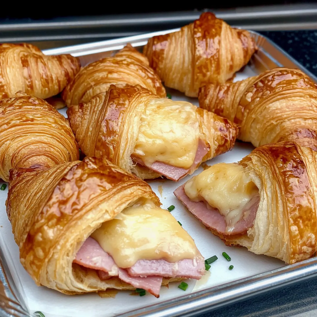 Melt-in-Your-Mouth Baked Ham and Cheese Croissants