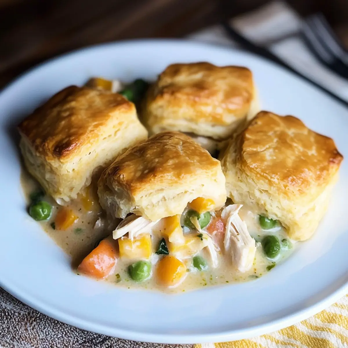 Comforting Chicken Pot Pie with Biscuits for Cozy Nights