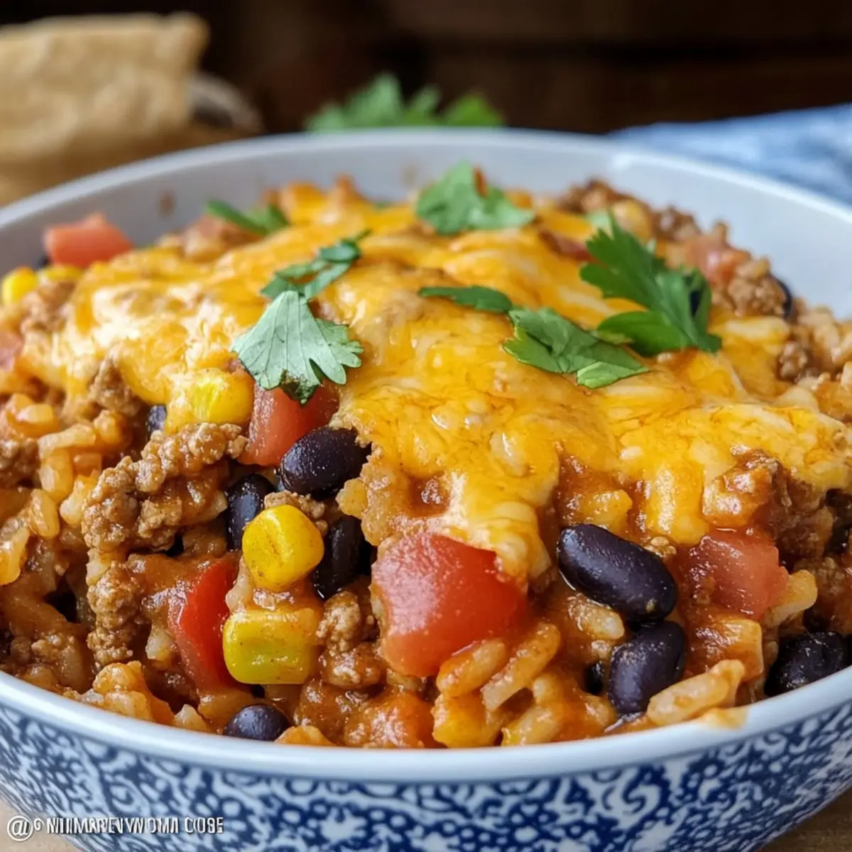 Beef Enchilada Casserole with Rice