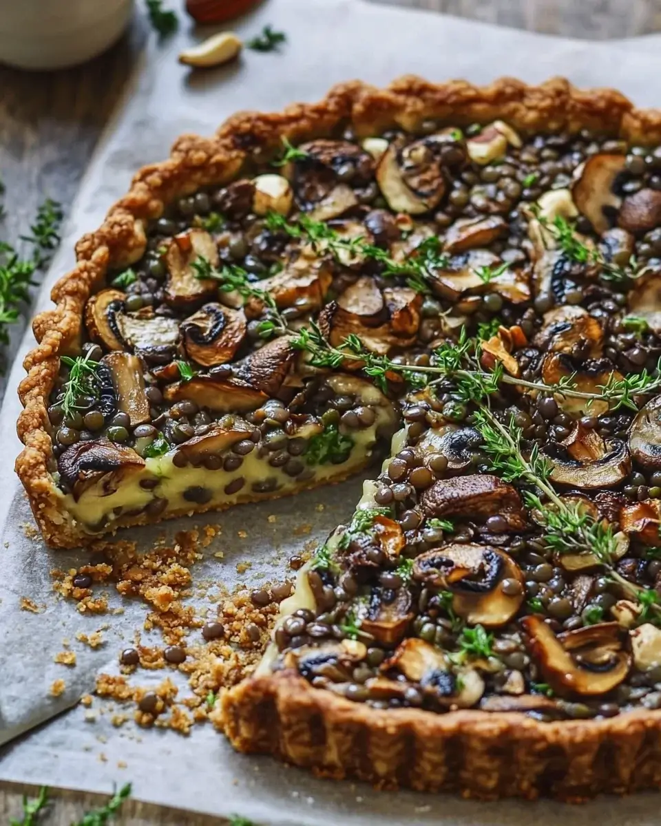 Savory Mushroom, Lentil, and Walnut Tart Recipe You'll Love!