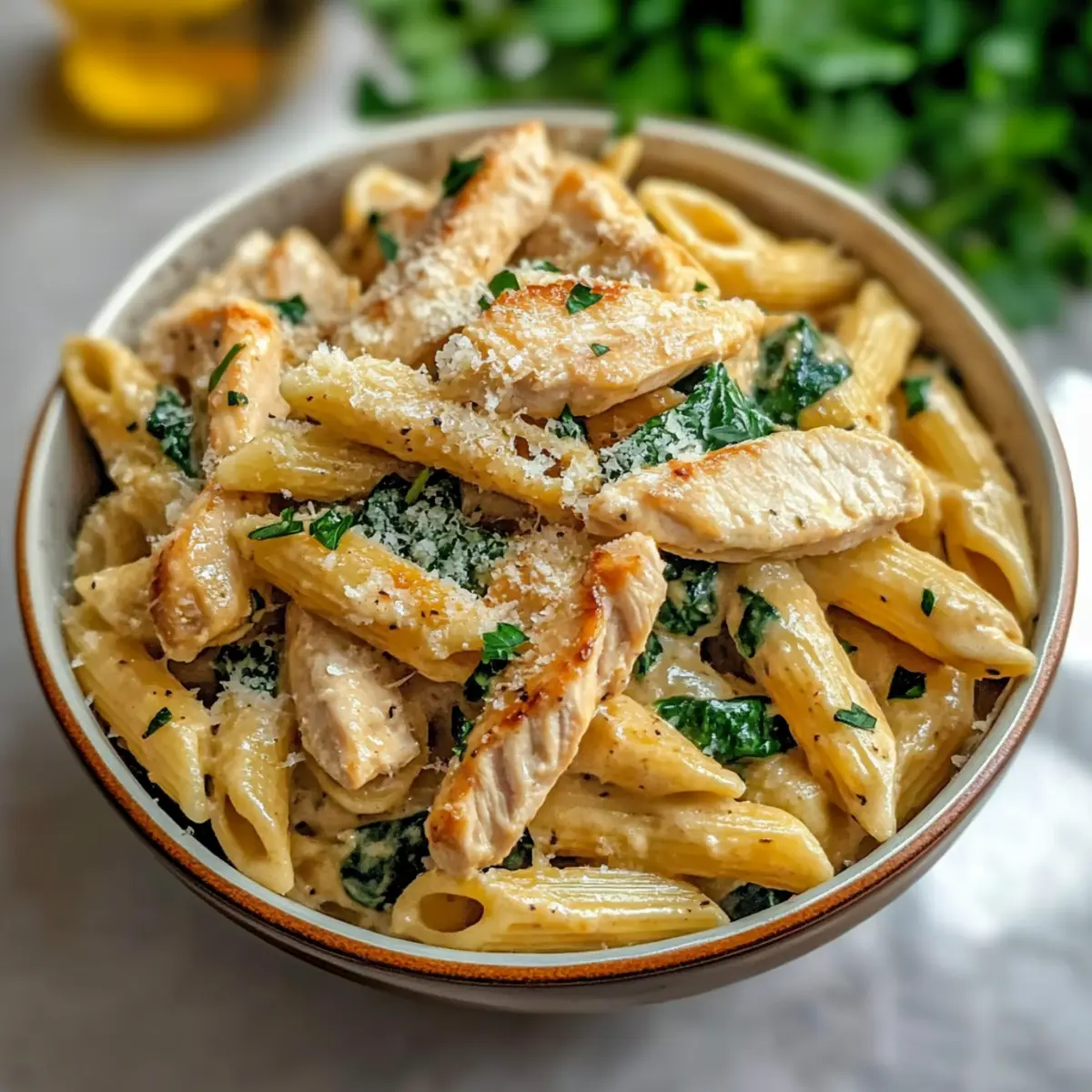 Healthy Garlic Parmesan Chicken Pasta Recipe