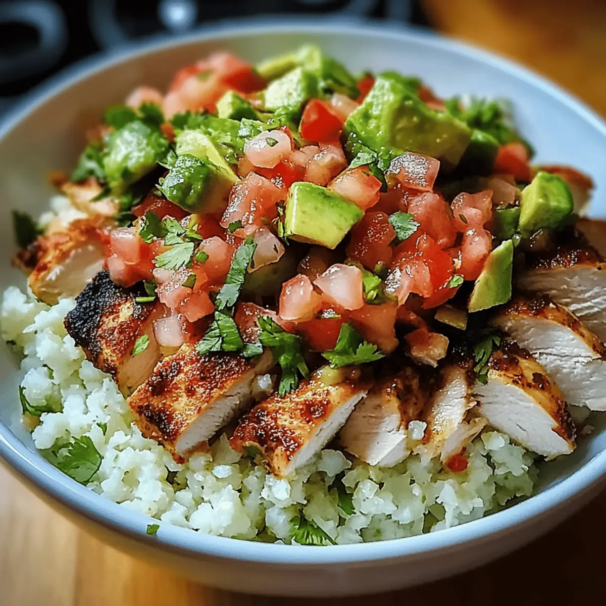Cauliflower Rice Chicken Burrito Bowl