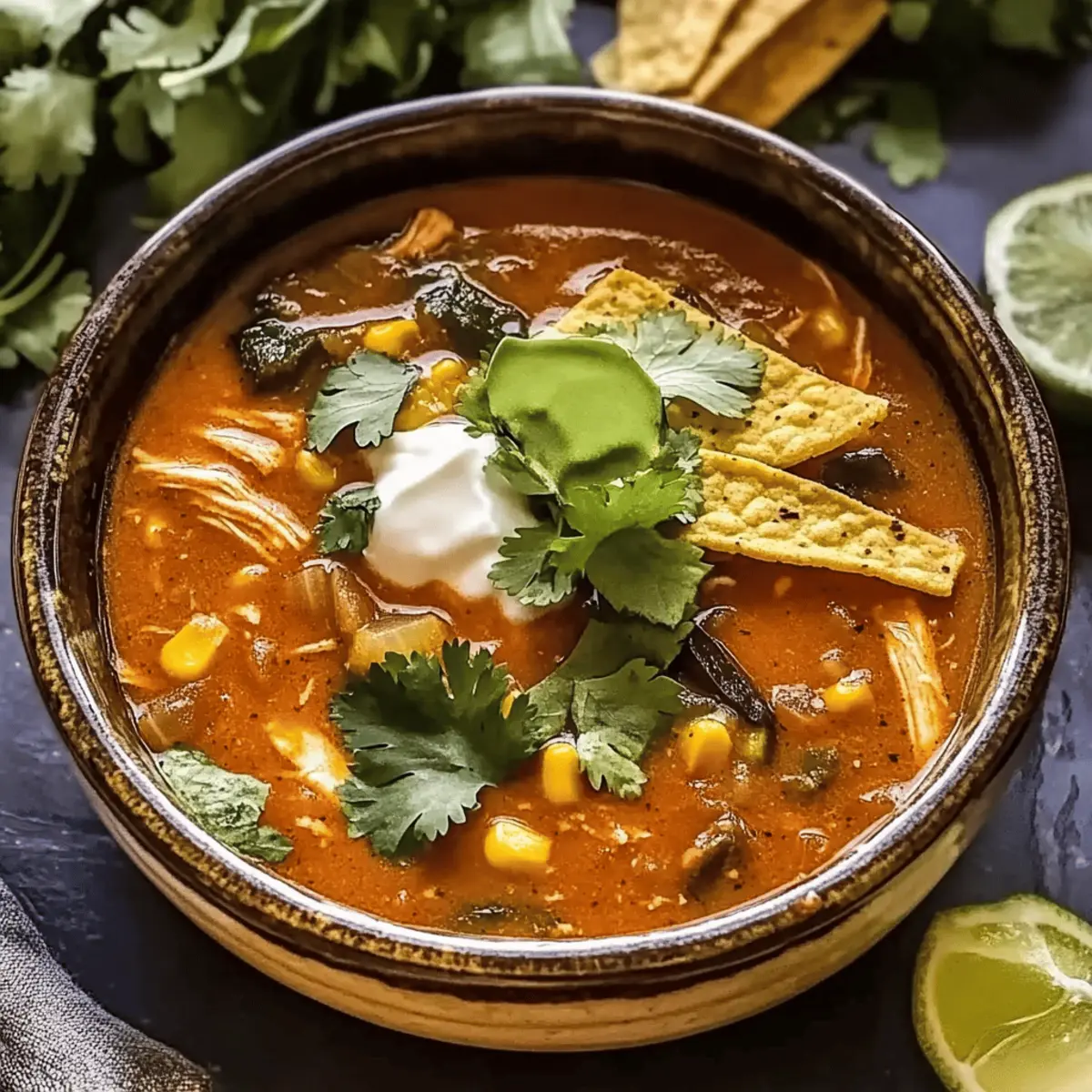 Hearty Poblano Chicken Tortilla Soup for Cozy Nights