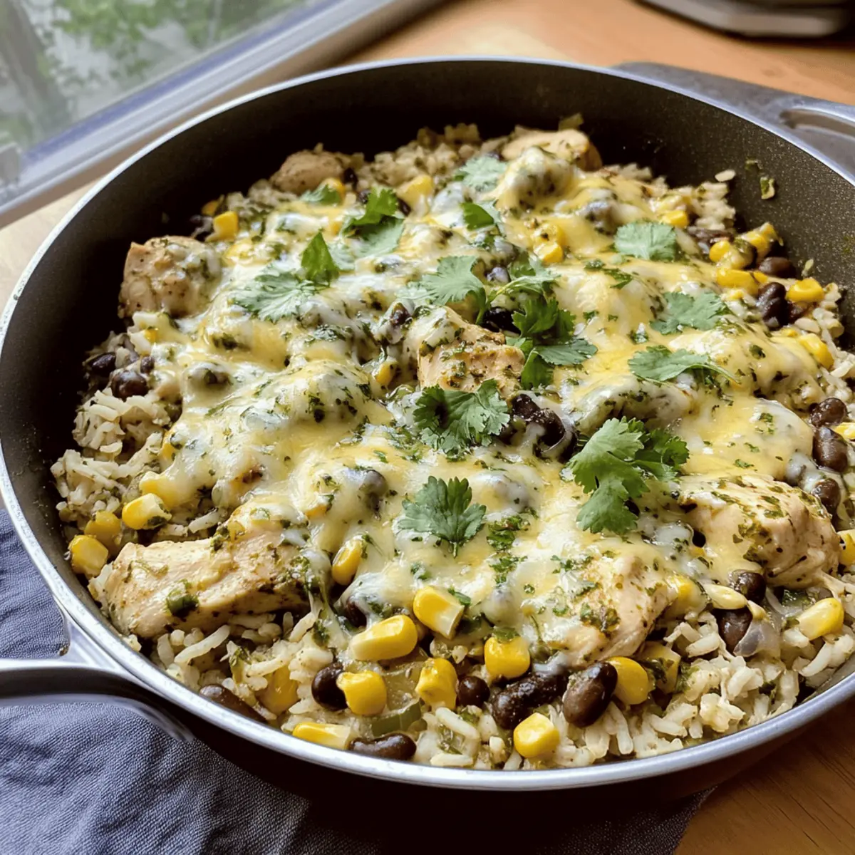 Salsa Verde Chicken & Rice Skillet