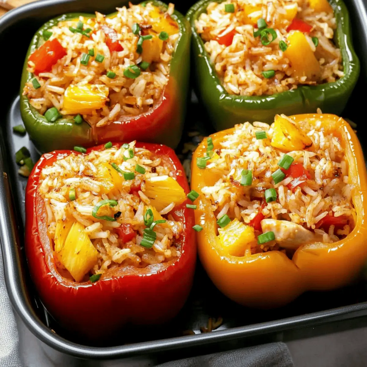 Teriyaki Pineapple Chicken Rice Stuffed Peppers You’ll Love
