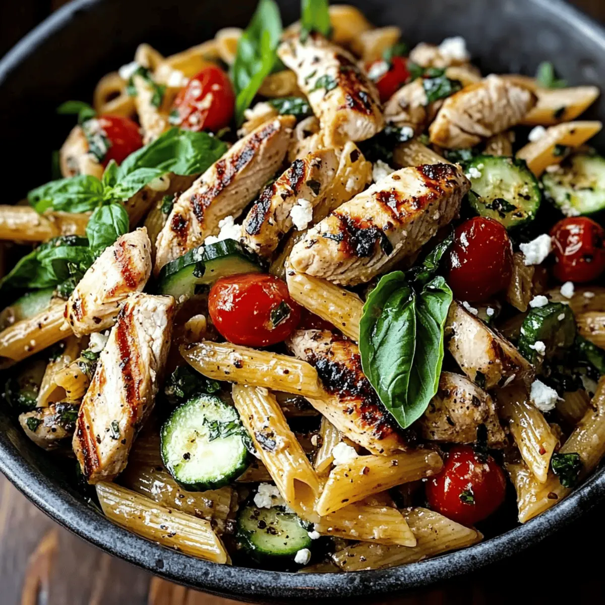 Grilled Chicken Pasta Salad with Balsamic Vinaigrette Bliss