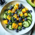 Mango Cucumber Salad with Blueberries and Avocado