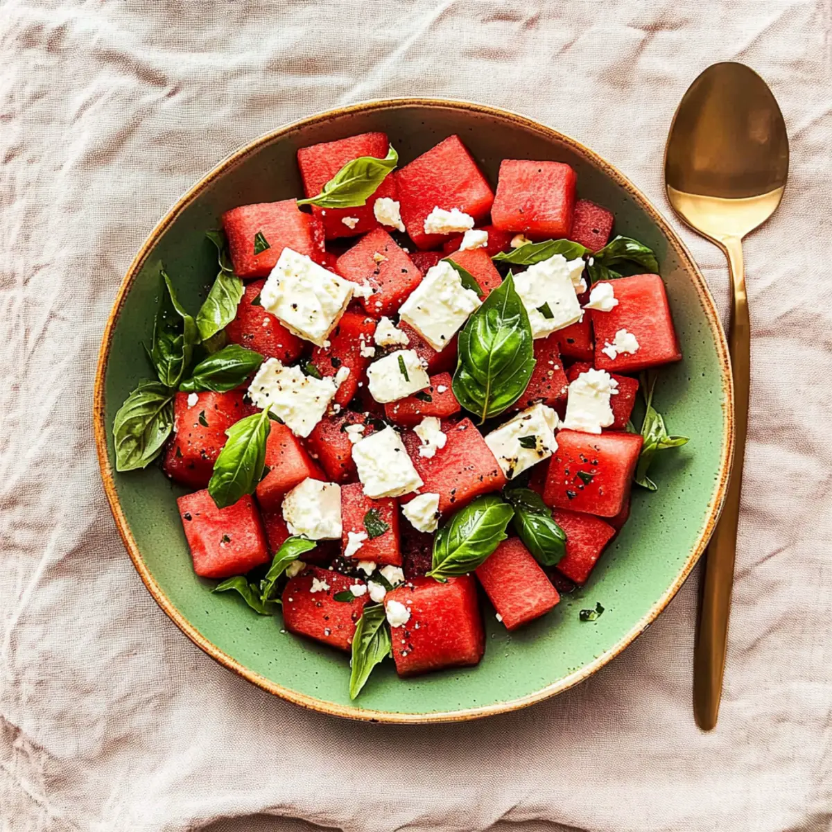 Watermelon Feta Basil Salad