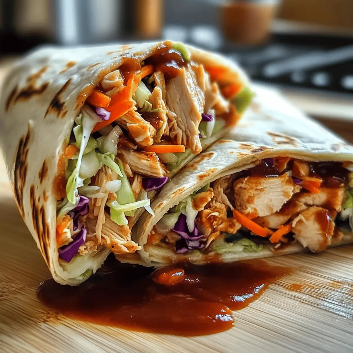 BBQ Chicken Coleslaw Wraps